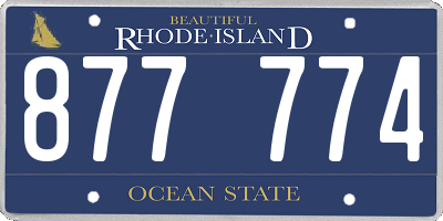 RI license plate 877774
