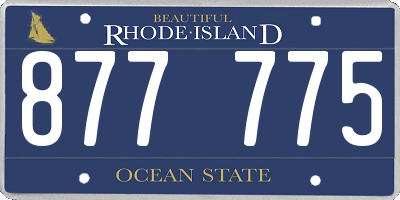 RI license plate 877775