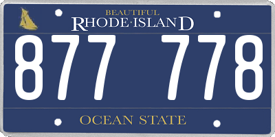 RI license plate 877778