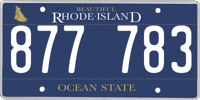 RI license plate 877783