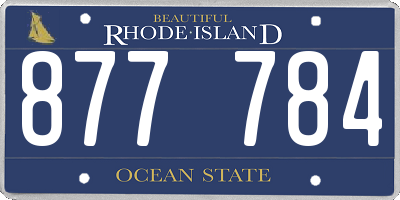 RI license plate 877784