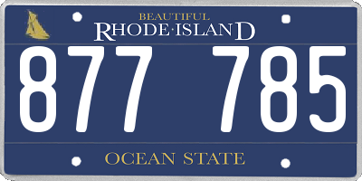 RI license plate 877785