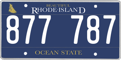 RI license plate 877787