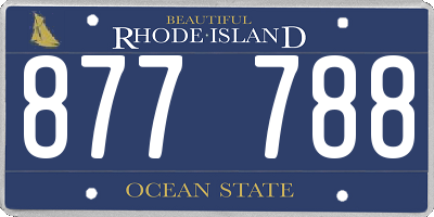 RI license plate 877788
