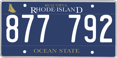 RI license plate 877792
