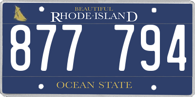 RI license plate 877794
