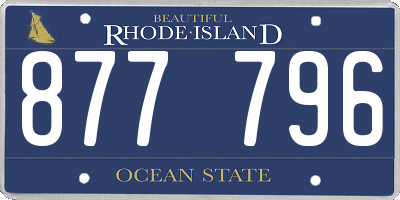 RI license plate 877796