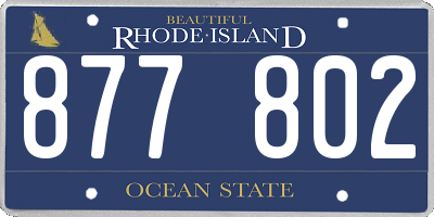 RI license plate 877802