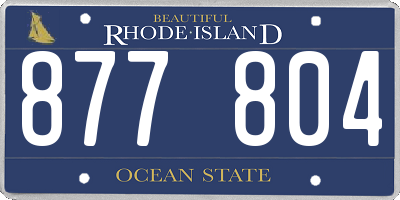 RI license plate 877804
