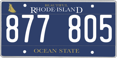 RI license plate 877805