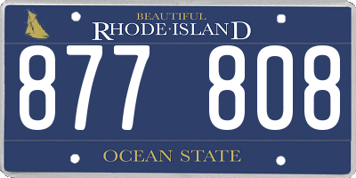 RI license plate 877808