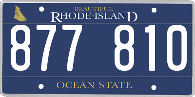 RI license plate 877810