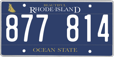 RI license plate 877814