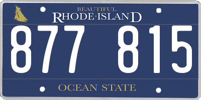 RI license plate 877815