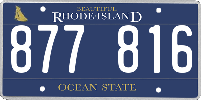 RI license plate 877816