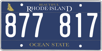 RI license plate 877817