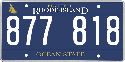 RI license plate 877818