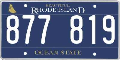 RI license plate 877819