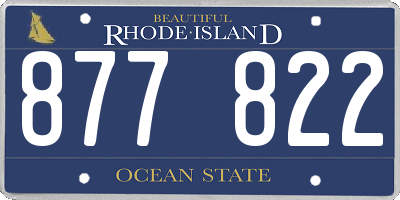 RI license plate 877822