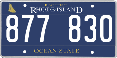 RI license plate 877830