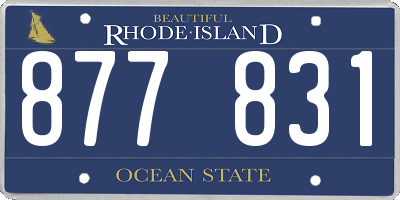 RI license plate 877831