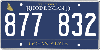 RI license plate 877832