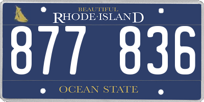 RI license plate 877836