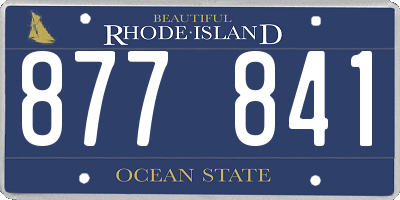 RI license plate 877841
