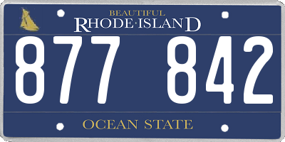 RI license plate 877842