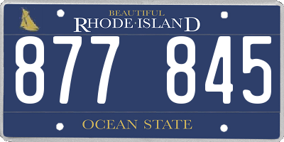 RI license plate 877845