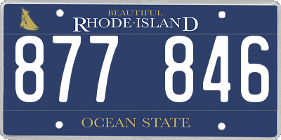 RI license plate 877846