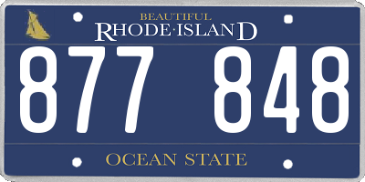RI license plate 877848