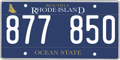 RI license plate 877850