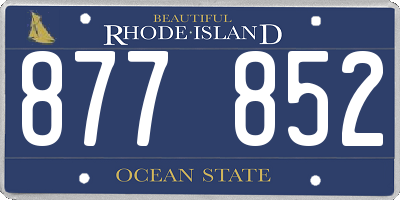 RI license plate 877852