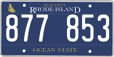 RI license plate 877853