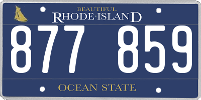 RI license plate 877859
