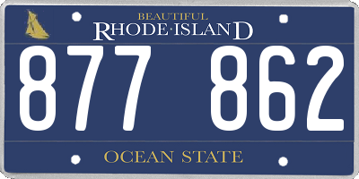 RI license plate 877862