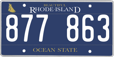 RI license plate 877863