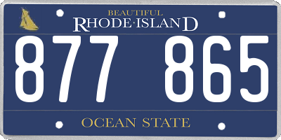 RI license plate 877865