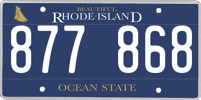 RI license plate 877868