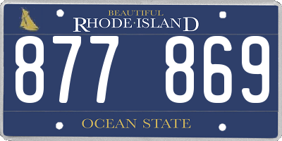 RI license plate 877869