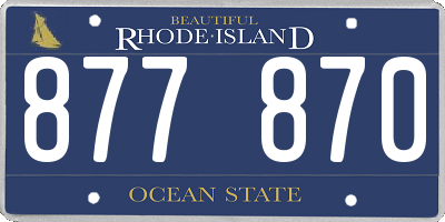RI license plate 877870