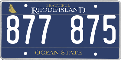 RI license plate 877875