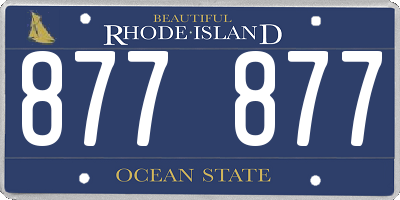 RI license plate 877877
