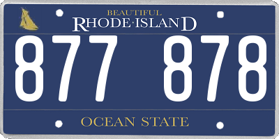 RI license plate 877878