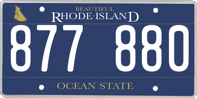RI license plate 877880