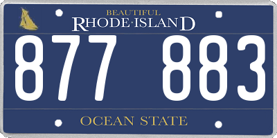 RI license plate 877883