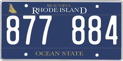RI license plate 877884