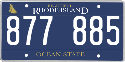 RI license plate 877885