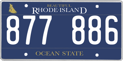 RI license plate 877886